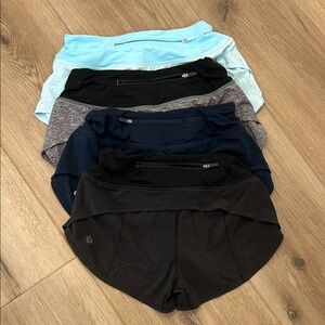 Lululemon Size 0 2.5 Speed Up Shorts. 4 pairs. Bundle only. Worn/great condition